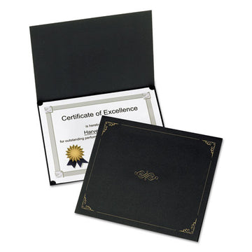 Oxford™ Certificate Holder, 11 1-4 X 8 3-4, Black, 5-pack freeshipping - TVN Wholesale